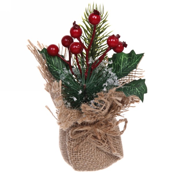 Композиция новогодняя Алые бусины 201-1008 15х5см