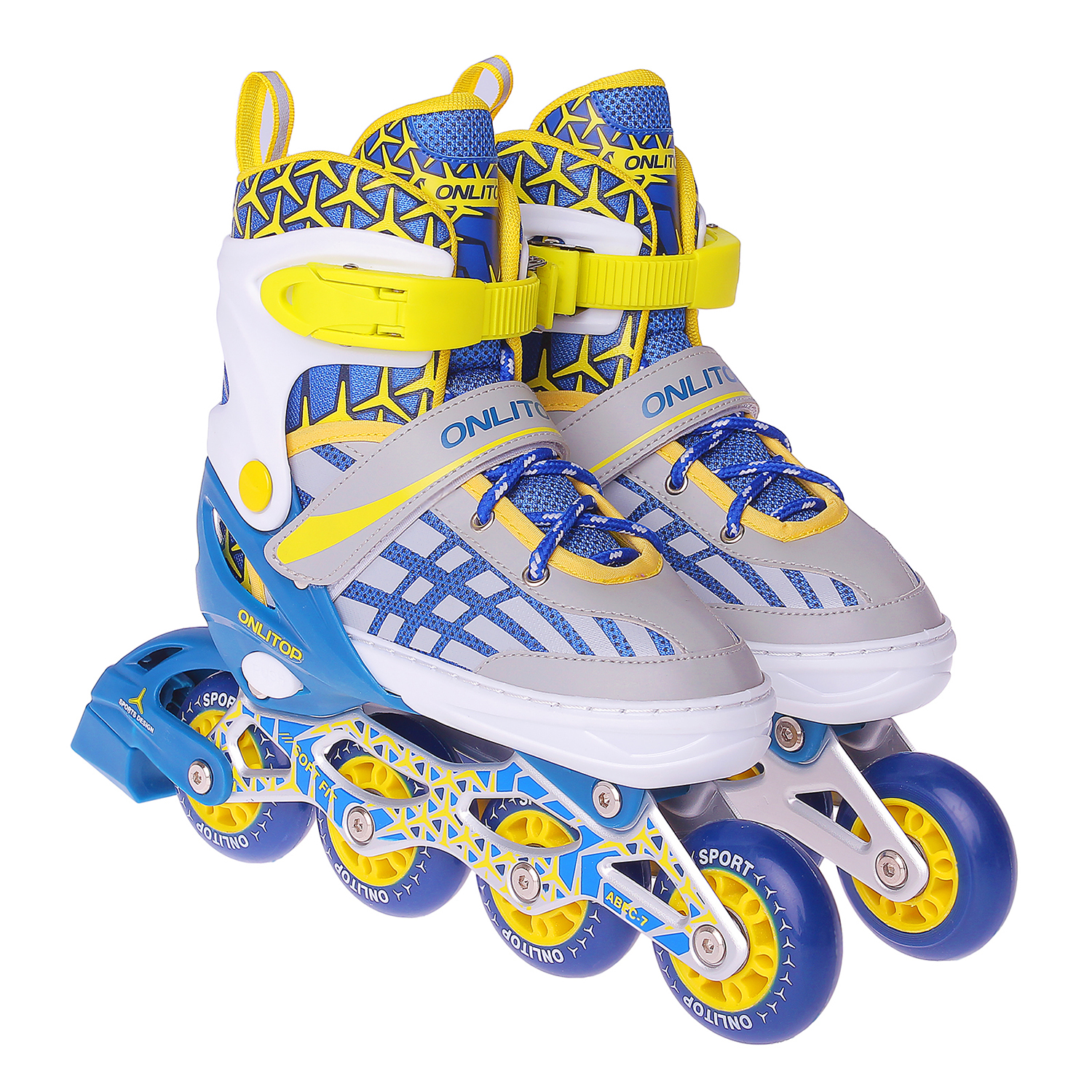 Ролики ONLITOP ABEC 7 PU 64 white-blue 31-34
