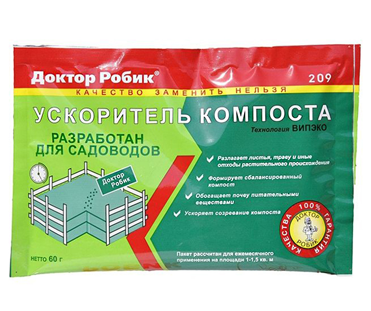 Средство для компостирования ДОКТОР РОБИК Ускоритель компоста 209 Средство для компостирования ДОКТОР РОБИК Ускоритель компоста 209