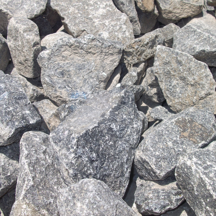 Камень декоративный Известняк серый с белыми прожилками 0-500мм 1кг