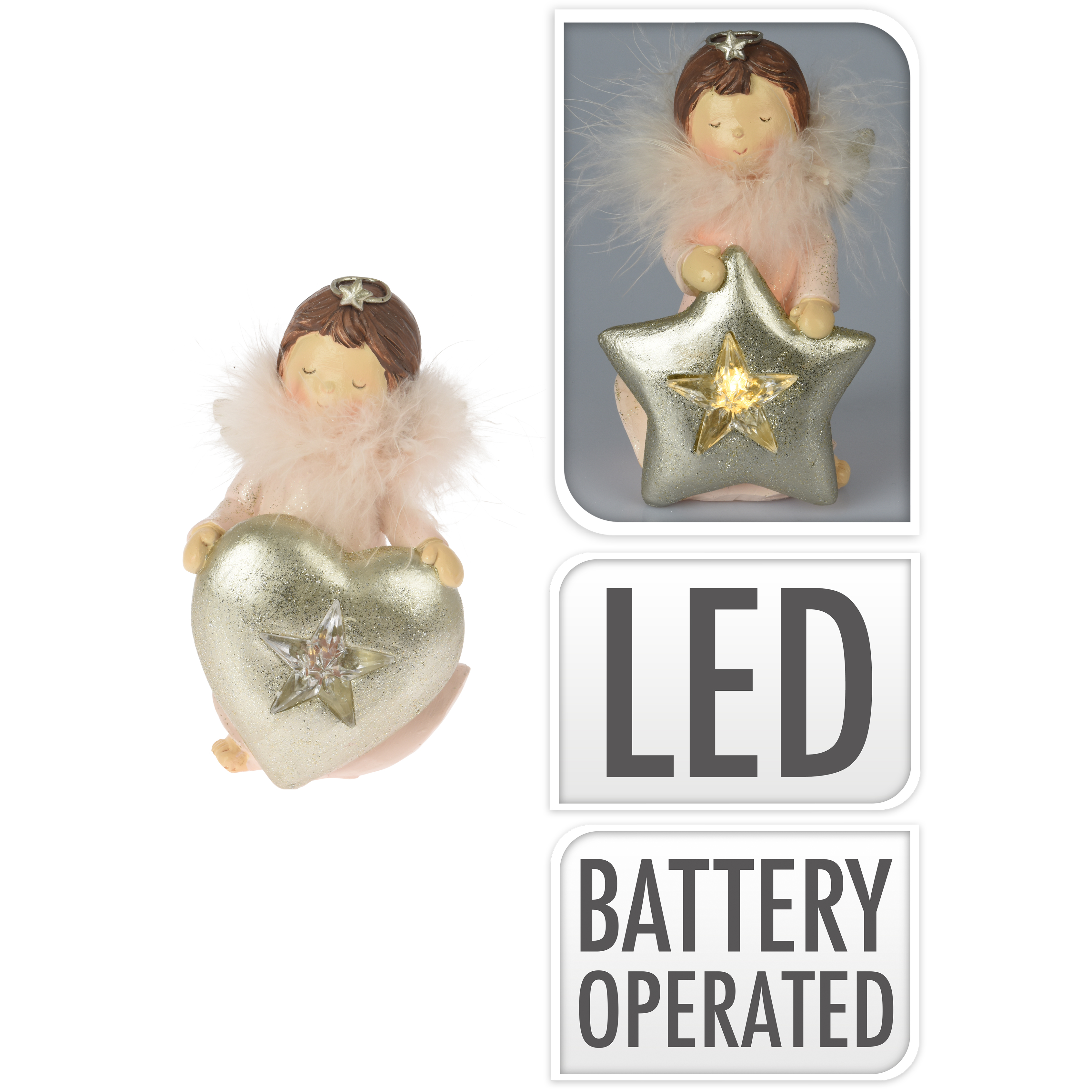 Фигурка светодиодная KOOPMAN Ангел APF479460 7,5х8,5х13см