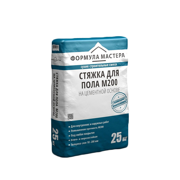 Стяжка для пола ФОРМУЛА МАСТЕРА М-200 25кг Стяжка для пола ФОРМУЛА МАСТЕРА М-200 25кг