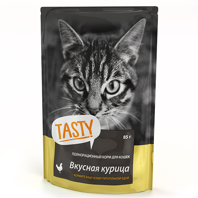 Корм для кошек ТASTY Вкусная курица в желе 85г