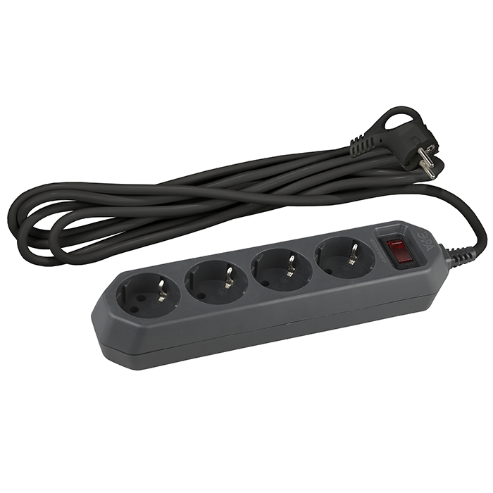 Фильтр сетевой ЭРА USF-M 4 гнезда 1,5м черный