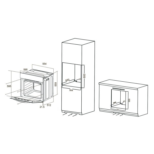 Шкаф духовой ORE VA60B Black