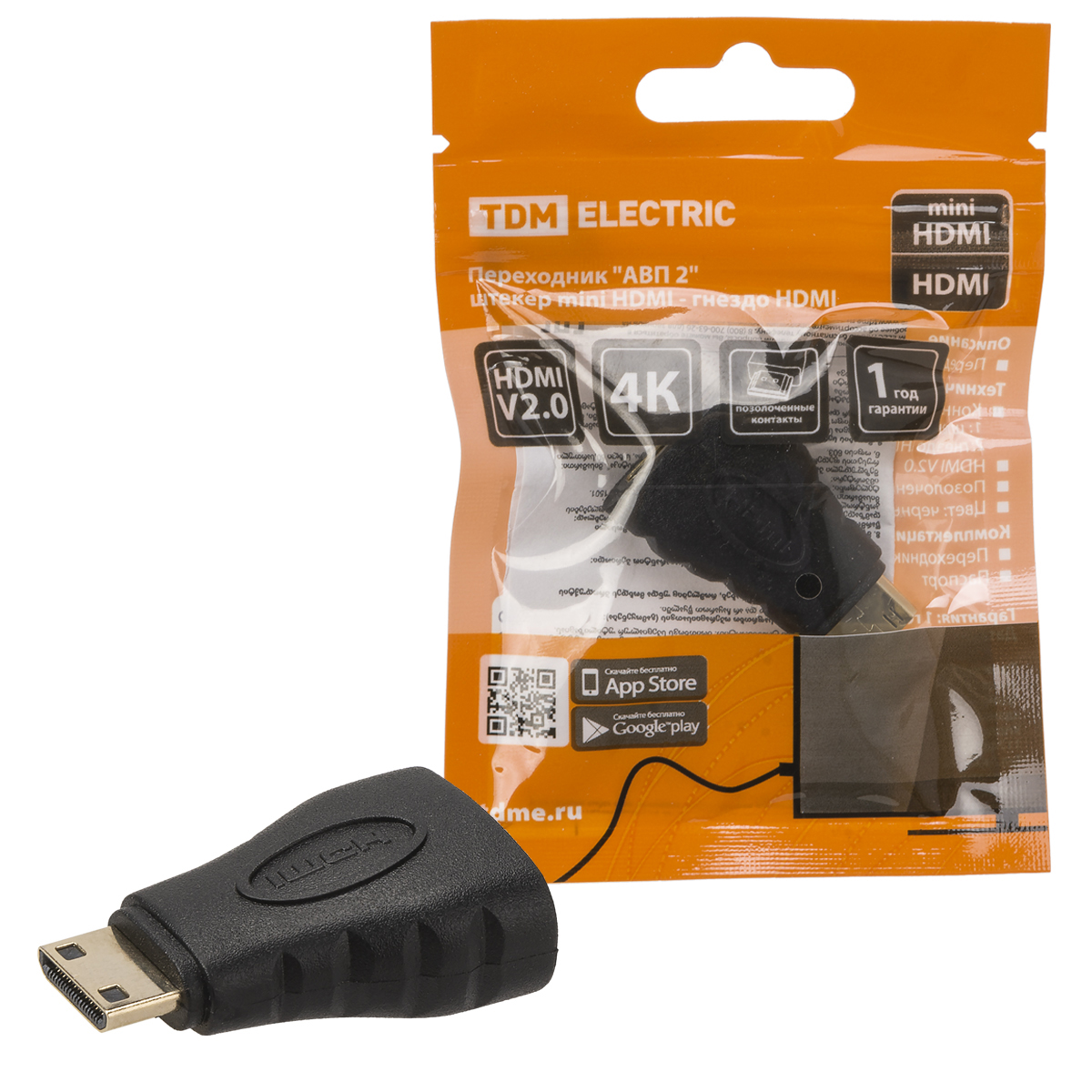 Переходник TDM АВП 2 штекер mini HDMI- гнездо HDMI